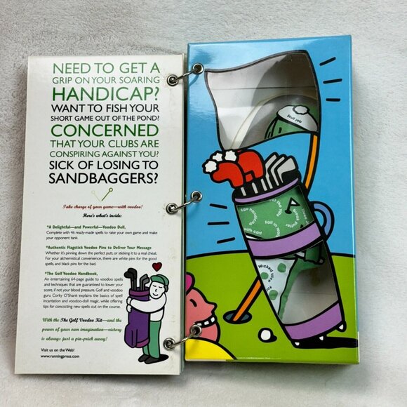 The Golf Voodoo Kit Full Size Handbook Doll Flagstick Pins Book Golf Fans - Picture 3 of 7